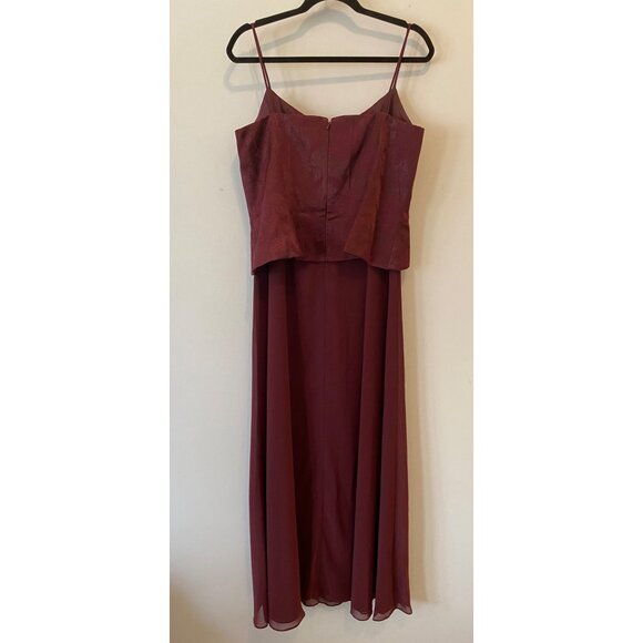 Cachet 2-Piece Formal Maci Dress Set & Jacket Beaded Size 12 Burgundy - Picture 4 of 13